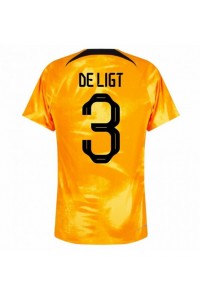 Nederland Matthijs de Ligt #3 Fotballdrakt Hjemme Klær VM 2022 Korte ermer